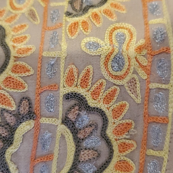 Chan Luu Doeskin Mix Embroidered Mini Skirt Size XS - Picture 4 of 11